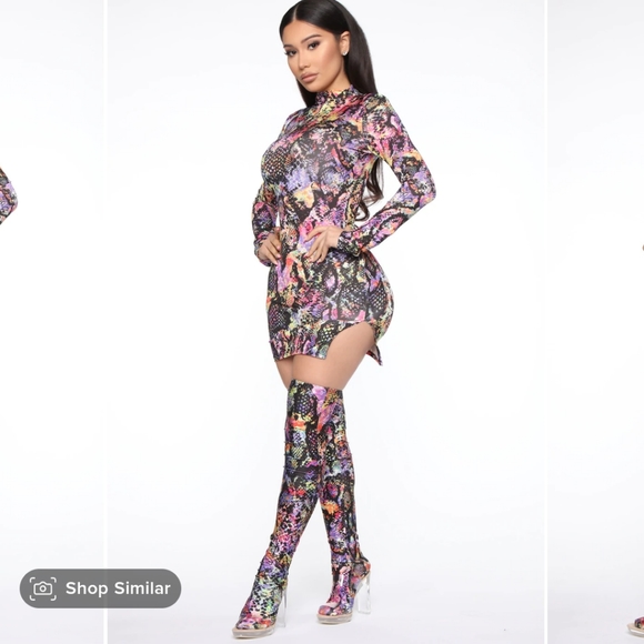 Fashion Nova Dresses & Skirts - Fashion Nova Electric Nights Snake Print Mini Dress
